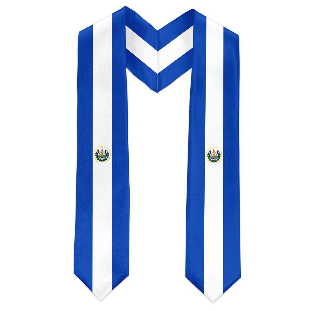 4873 El Salvador Flag International Graduate Satin Stole Scarf